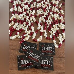 White Popcorn and Red Chocolate Cherry Garland